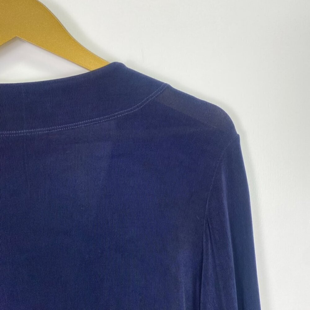 Chico's Travelers Dark Blue V Neck Cardigan - Picture 7 of 8